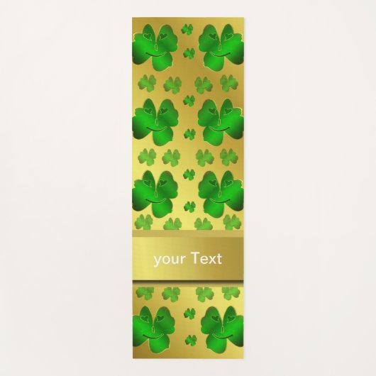 groen, shamrock, goud, giny, santa petricks yogamat (Voorkant)