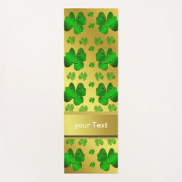 groen, shamrock, goud, glanzend, tekst, heilige pa yogamat