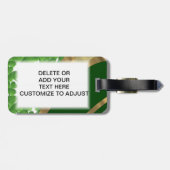 Groen shamrock patroon bagagelabel (Achterkant horizontaal)