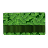 Groen shamrock-patroon etiket (Voorkant)