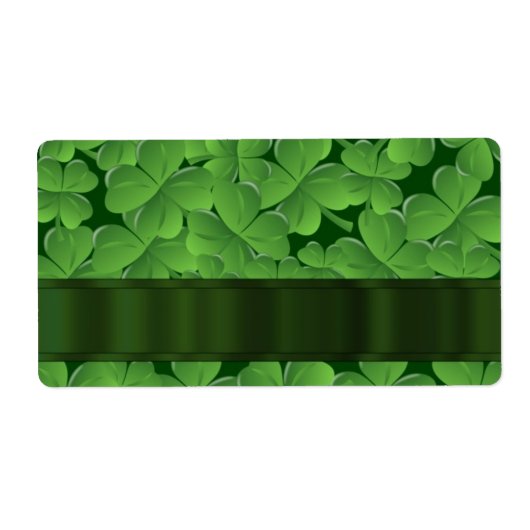 Groen shamrock-patroon etiket (Voorkant)