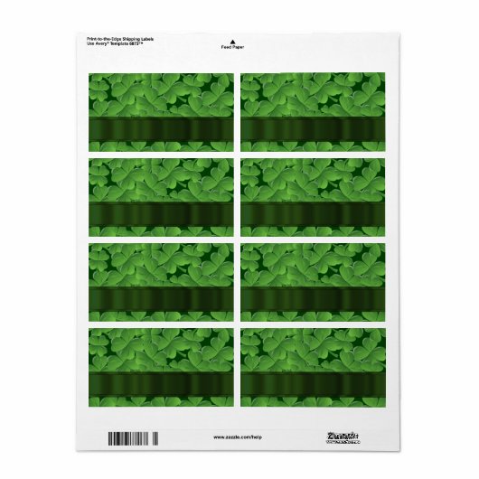 Groen shamrock-patroon etiket (Full Sheet)