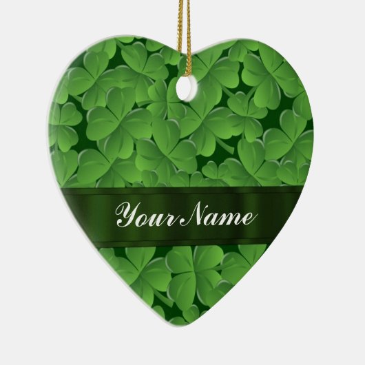 Groen shamrock patroon keramisch ornament (Rechts)