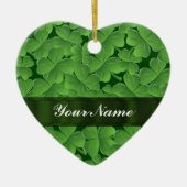 Groen shamrock patroon keramisch ornament (Voorkant)