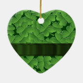 Groen shamrock patroon keramisch ornament (Achterkant)