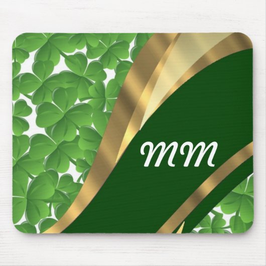 Groen shamrock-patroon muismat (Voorkant)