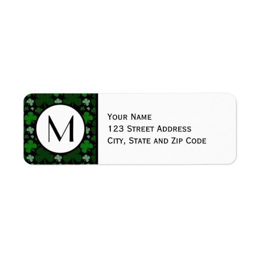 Groen Shamrock-patroon retouradreslabel Etiket (Voorkant)