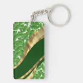 Groen shamrock patroon sleutelhanger (achterkant)