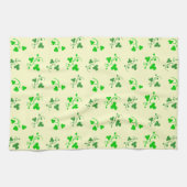 Groen Shamrocks Patroon op Cream Kitchen Towel Theedoek (Horizontaal)