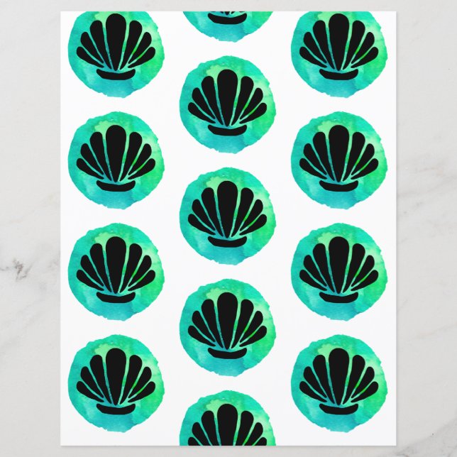 Groen Shell Pattern Scrapbook (Voorkant)