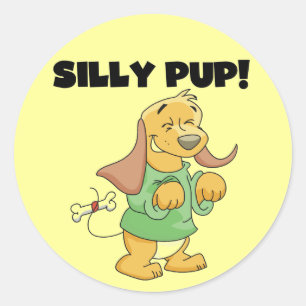 Groen Shirt Gekke Pup Tshirts en Geschenken Ronde Sticker