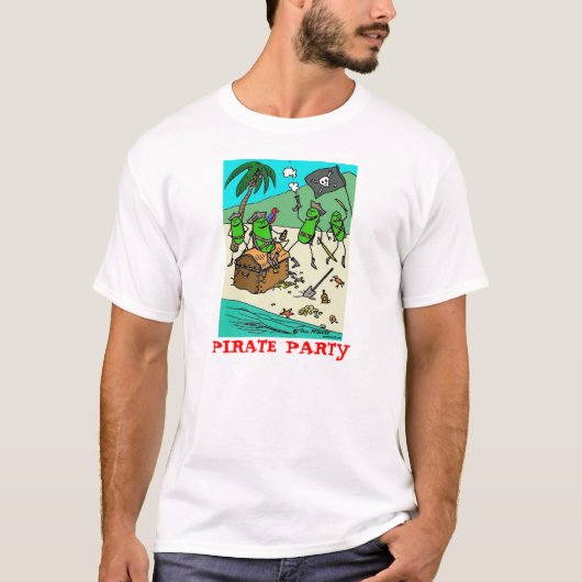 Groen Shirt "Pirate Party" (Voorkant)