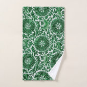 groen sierbloemmotief bad handdoek (Handdoek)