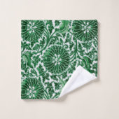groen sierbloemmotief bad handdoek (Wasdoekje)
