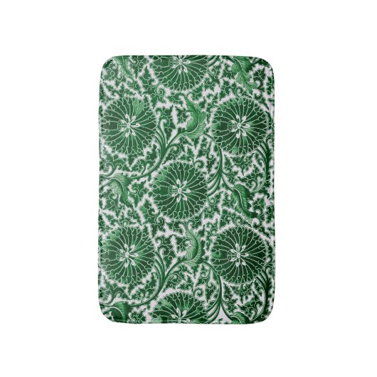  groen sierbloemmotief badmat (Voorkant Verticaal)