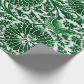 groen sierbloemmotief cadeaupapier (Hoek)