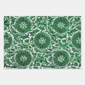  groen sierbloemmotief inpakpapier vel (Voorkant)