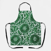 groen sierbloemmotief schort (Voorkant)