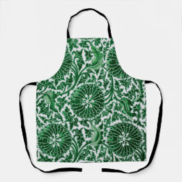 groen sierbloemmotief schort