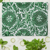 groen sierbloemmotief theedoek (Gevouwen)