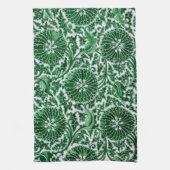 groen sierbloemmotief theedoek (Verticaal)