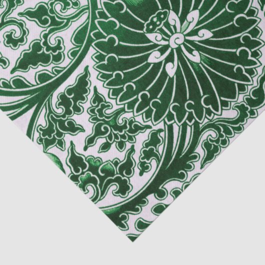groen sierbloemmotief tissuepapier (Detail)