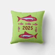 Groen Sierkussen met Rode Vis 2025