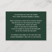 groen SilverSnowflakes Winter bruiloft wensend goe Informatiekaartje (Achterkant)