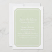 Groen Simply Elegant Save the Date Uitnodiging (Voorkant)