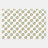 Groen sinaasappel 3 pc coördinerende volleybalpatr inpakpapier vel (Voorkant 3)