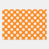 Groen sinaasappel 3 pc coördinerende volleybalpatr inpakpapier vel (Voorkant 2)