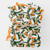 Groen sinaasappel 3 pc coördinerende volleybalpatr inpakpapier vel (In situ)