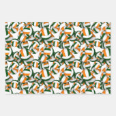 Groen sinaasappel 3 pc coördinerende volleybalpatr inpakpapier vel (Voorkant)