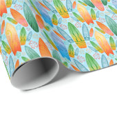 Groen Sinaasappel & Blauw Zomer Surfplanken Cadeaupapier (Rol Hoek)
