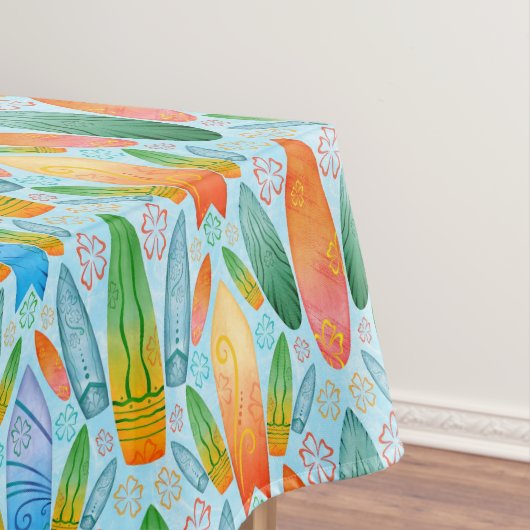 Groen Sinaasappel & Blauw Zomer Surfplanken Tafelkleed (Voorbeeld)