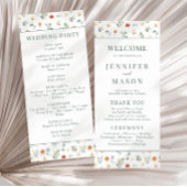 Groen sinaasappel bloemenrustieke trouwprogrammaka