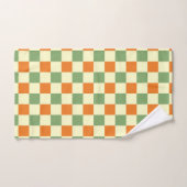 Groen Sinaasappel Bruin Geruit Gingham Patroon Bad Handdoek (Handdoek)