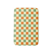 Groen Sinaasappel Bruin Geruit Gingham Patroon Badmat (Voorkant Verticaal)