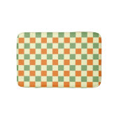 Groen Sinaasappel Bruin Geruit Gingham Patroon Badmat (Voorkant)