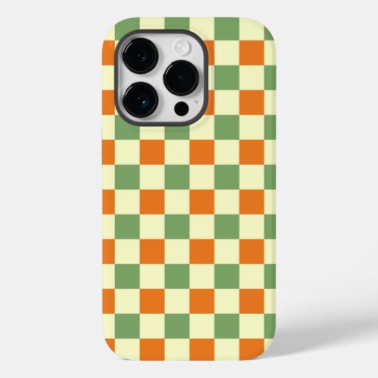 Groen Sinaasappel Bruin Geruit Gingham Patroon Case-Mate iPhone Case (Achterkant)
