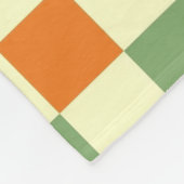 Groen Sinaasappel Bruin Geruit Gingham Patroon Fleece Deken (Hoek)