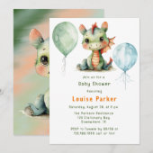 Groen Sinaasappel Dragon Boy Baby shower Kaart (Voorkant / Achterkant)