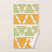 Groen Sinaasappel Driehoek Stripes Patroon Bad Handdoek (Handdoek)