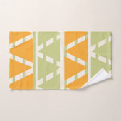 Groen Sinaasappel Driehoek Stripes Patroon Bad Handdoek (Handdoek)