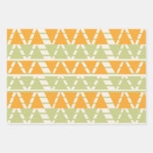 Groen Sinaasappel Driehoek Stripes Patroon Inpakpapier Vel (Voorkant 2)