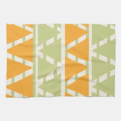 Groen Sinaasappel Driehoek Stripes Patroon Theedoek (Horizontaal)