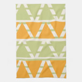 Groen Sinaasappel Driehoek Stripes Patroon Theedoek (Verticaal)