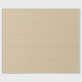 Groen Sinaasappel en witte zigzag Chevron Cadeaupapier (Vlak)