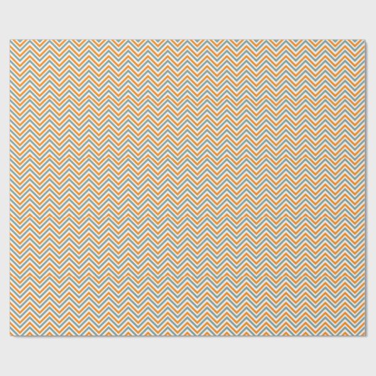 Groen Sinaasappel en witte zigzag Chevron Cadeaupapier (Vlak)