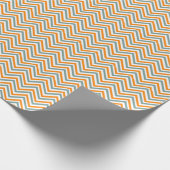 Groen Sinaasappel en witte zigzag Chevron Cadeaupapier (Hoek)